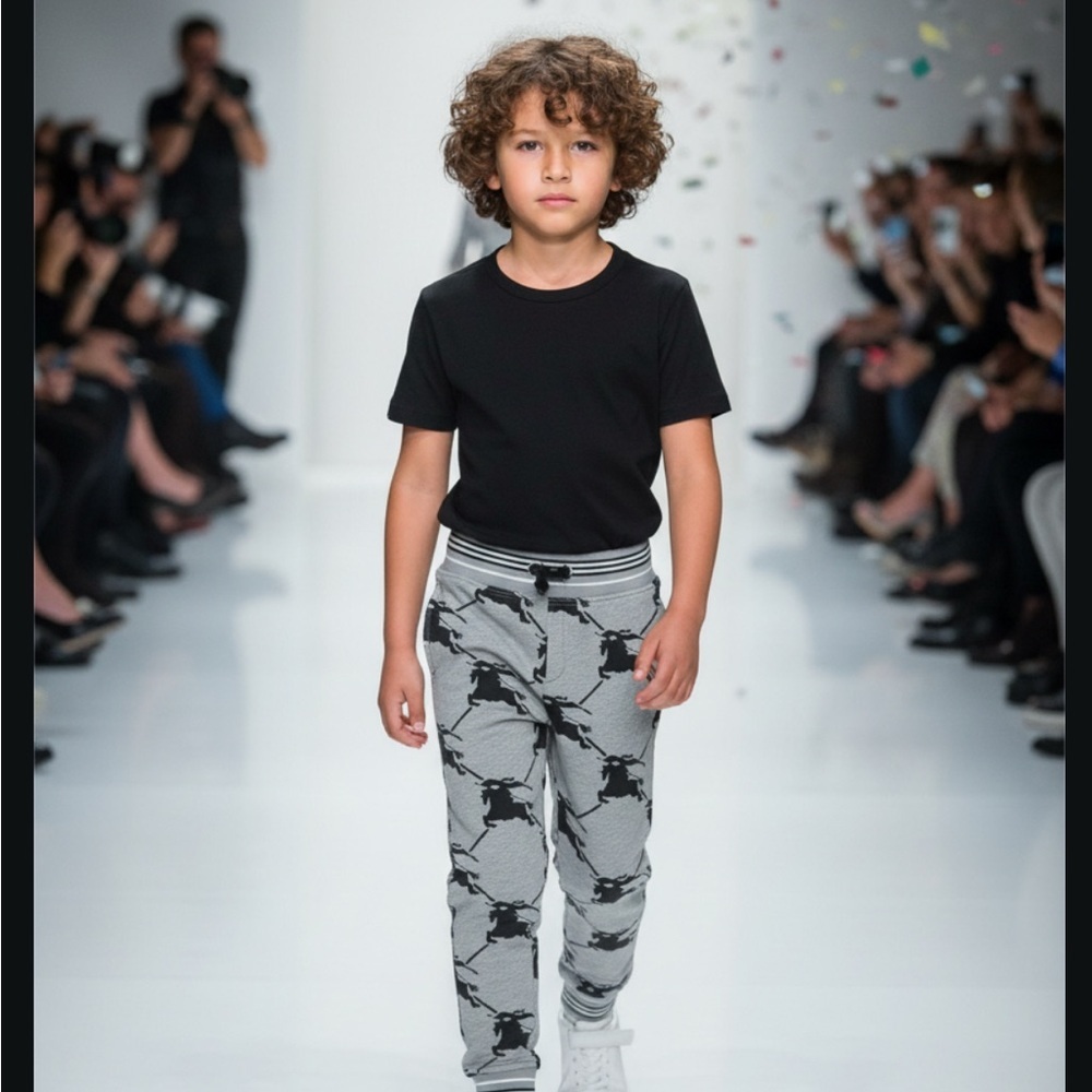 NEW! BURBERRY Boy's Sidney Equestrian Knight Printed Sweatpants - Picture 2 of 11